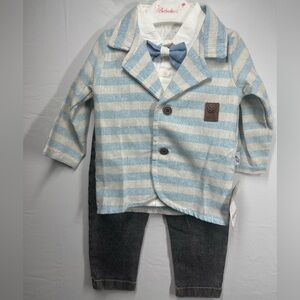 Striped Blue and White Kids Jacket